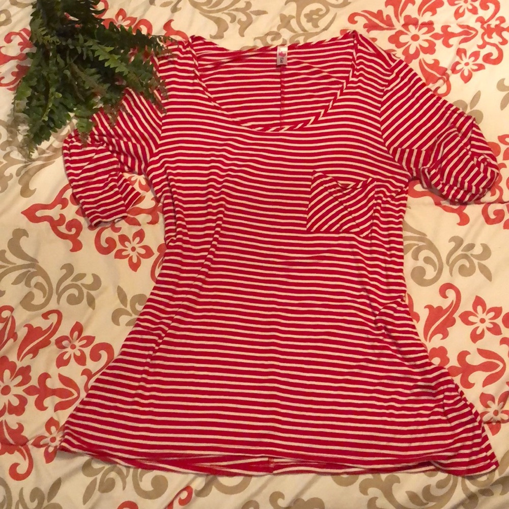Red & White Striped Tunic